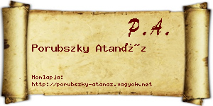 Porubszky Atanáz névjegykártya